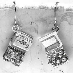 Miniature Egg Carton Egg Fried Omelette Lovers Food Foodie Charm Gift Earrings